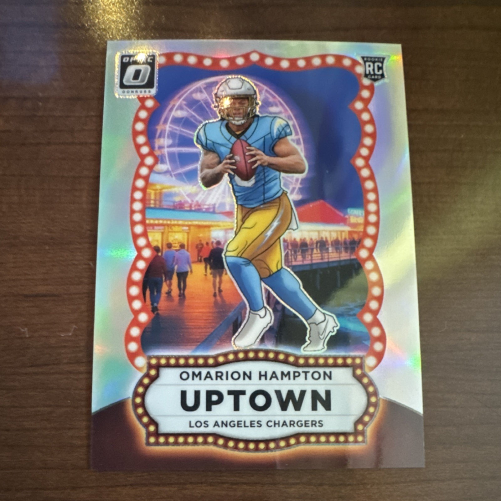2025 Panini Donruss Optic Uptown Prizm Rookie Omarion Hampton #16 Chargers