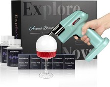Cocktail Bubble Smoke Gun with 5 Flavour Aroma Pods and Edible Bubbles, Electric