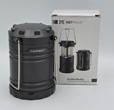 Metmaxx LED Lampe OutdoorBuddy Farpoint Outdoor Camping Licht  Silber