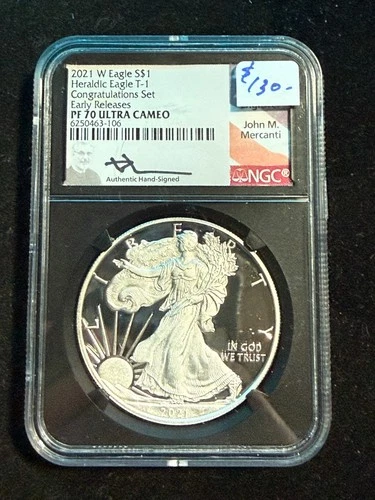2021 W AMERICAN SILVER EAGLE TYPE 1 EARLY RELEASE NGC PF 70 ULTRA CAMEO 106