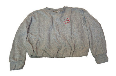 Universal Thread Cropped Sweatshirt Pullover Damen Grau Small