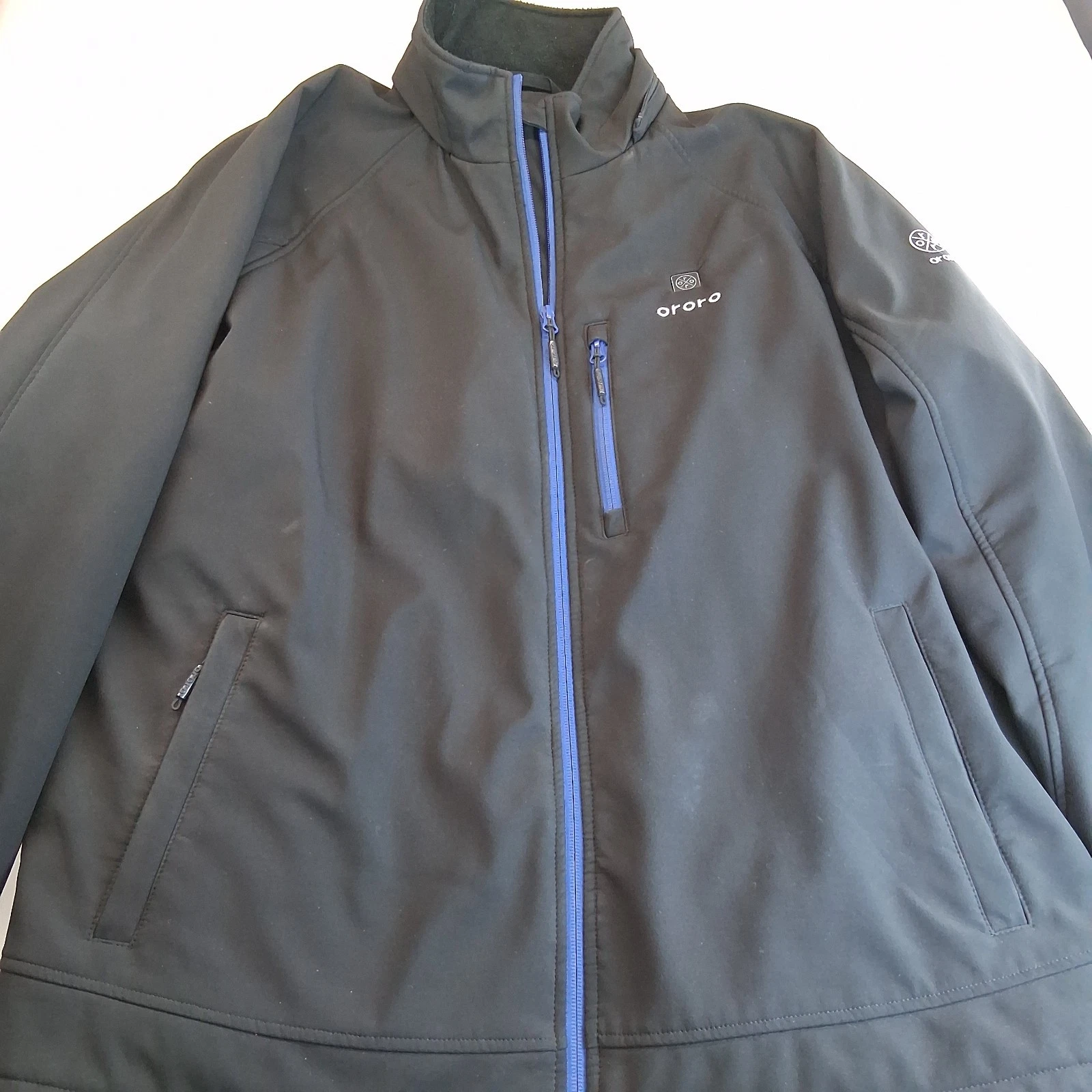 Ororo Heated Jacket Mens XL Black Softshell Full Zip No Battery No Hood