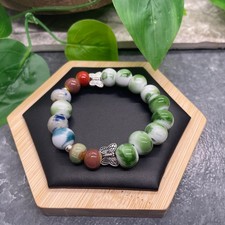 Handmade Ceramic Bead Beaded Stackable 6.25 Plus Stretch Bracelet New B533
