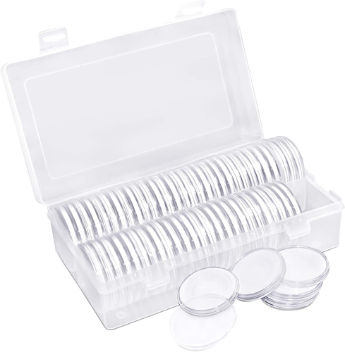 Lindner Das Original Capsule Per Monete 28 Mm Interno - Confezione Da 100 In Polistirolo Antigraffio