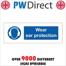 SIGN WEAR EAR PROTECTION MB018 DECIBEL DEFENDER PLUGS MUFFS SOUND NOISE