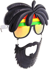 Party Mustache Sunglasses Costume Accessory UV 400 One Size Fits Most