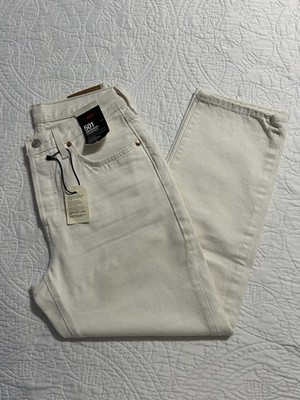 Levi's Womens 501 Original Cropped Jeans 36200-0319 WHITE Size 28x26 NWT