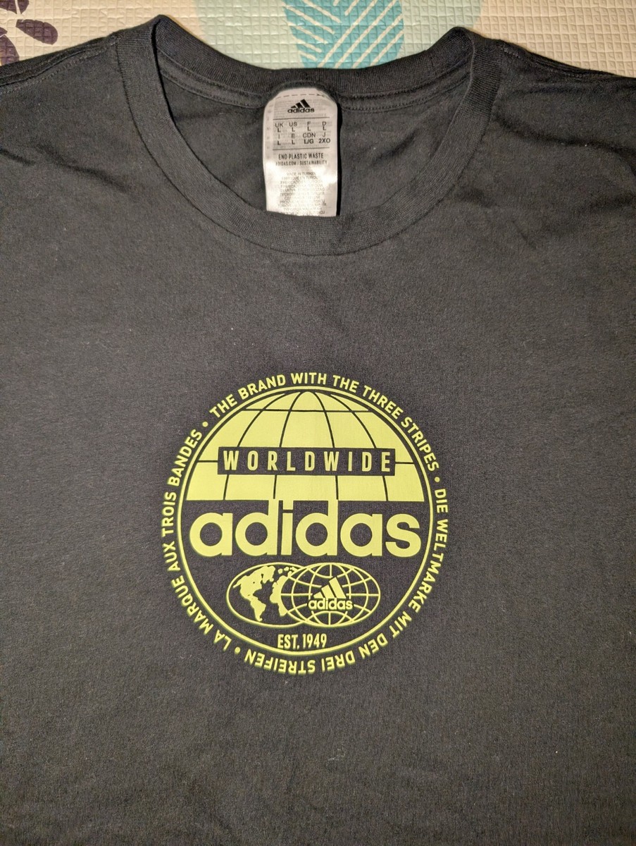 Adidas Adi Globe M Worldwide Mens Black T-Shirt Size L