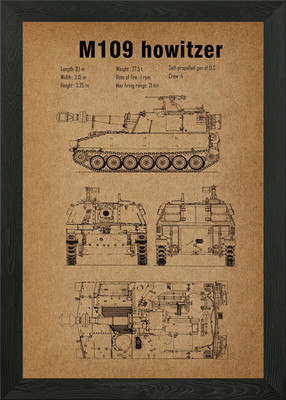 M109 Haubitze gerahmtes Wandbild Poster Leinwanddruck Bild