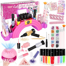 Kids Nail Polish Set for Girls, 28Pcs Nail Art Kit with Nail Dryer, Non-Toxic Pe