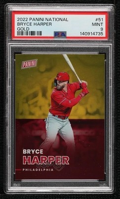 2022 Panini National Convention Gold 6/10 Bryce Harper #51 PSA 9 MINT 9cx