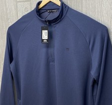 NWT Travis Mathew Men  s Blue Valiant Golf 1/4 Zip Pullover Size XL New With Tags
