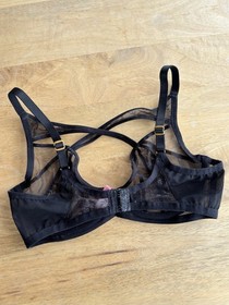 Agent Provocateur Iza Black Sheer Strappy Bra - Size 34D (RRP &pound;145)