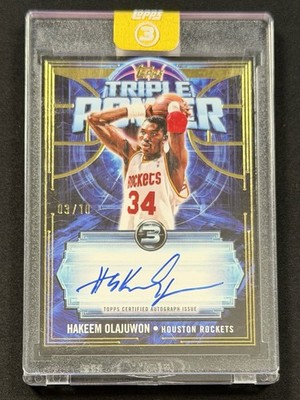 2025-26 Topps Three - Triple Power Auto Hakeem Olajuwon Gold /10