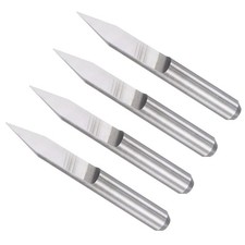 4pcs 0.2mm Tip Width 1/8" Shank 30 Degree 2-Flute Engraving Carving V Groove Bit