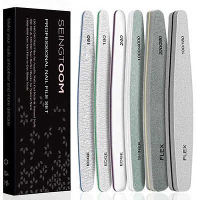 6pcs Nail File Nail Buffers for Natural Nails, Emery Boards for Nails, Nail B...