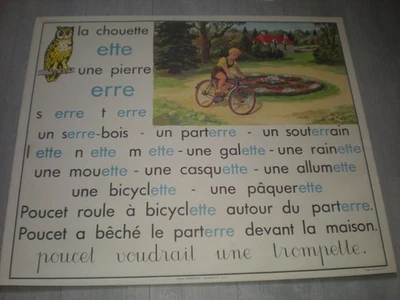 AFFICHE N° 41 N°42 SCOLAIRE POUCET ECUREUIL METHODE LECTURE UNE CHOUETTE PELLE - Photo 1/4
