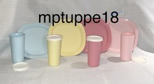 Brand New Tupperware Retro Collection 9-oz Tumblers 7 1/2 Plates Multicolor