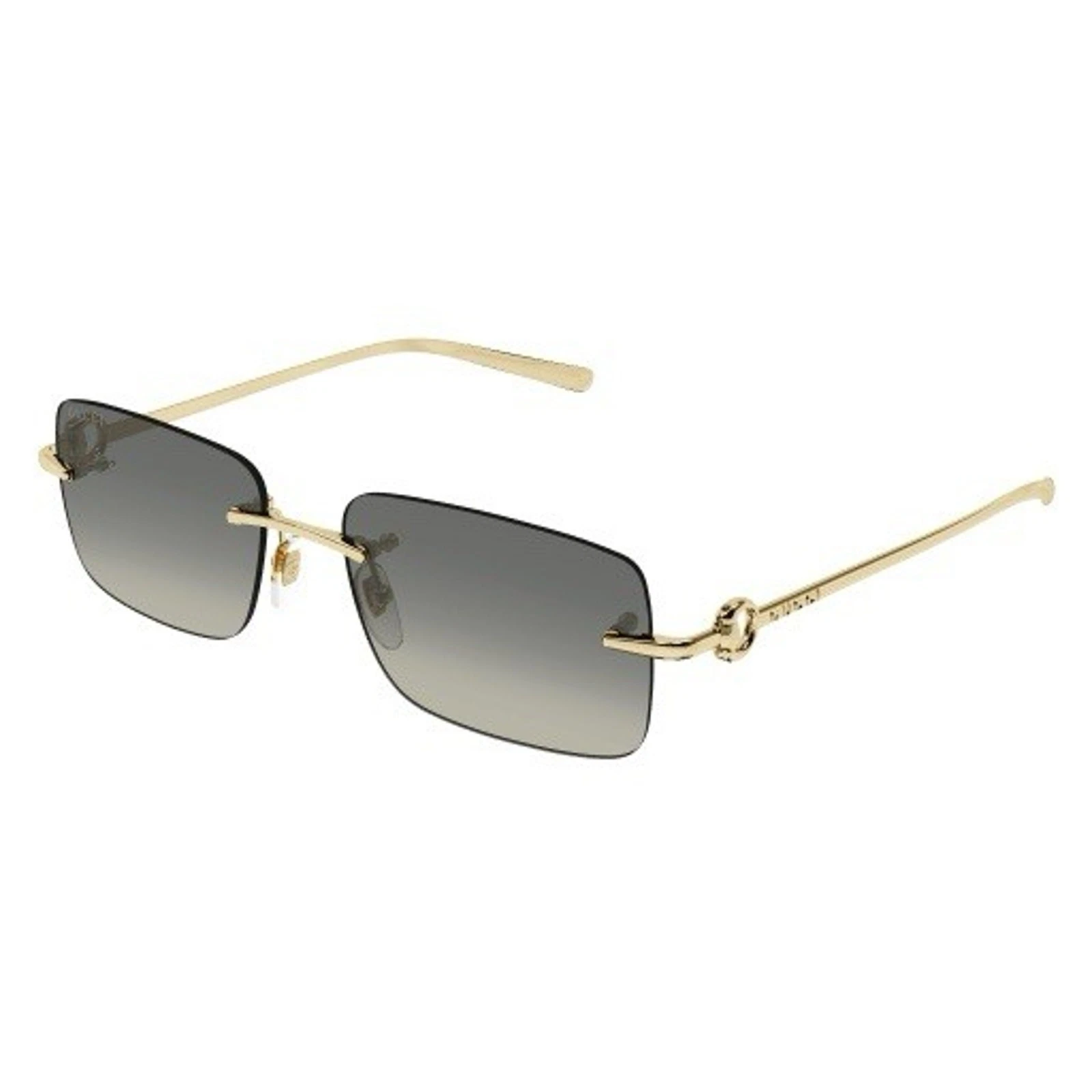 Gucci — GUCCI GG1703S 005 Gold Metal Grey Gradient Lenses Rimless Sunglasses AUTHENTIC