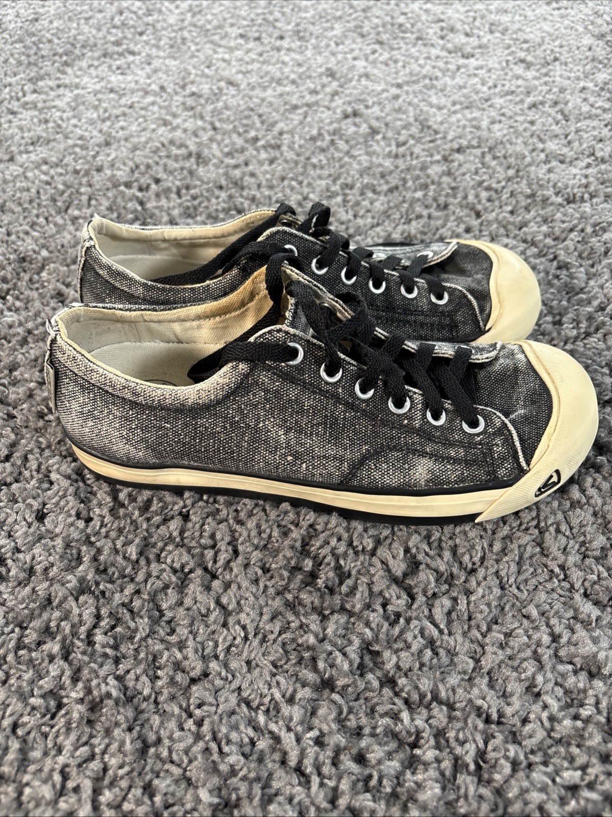 Sneakers Keen donna taglia 8 nere denim stringate calzature vulcanizzate