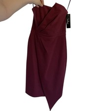 NWT Lulus red wine burgundy bodycon minidress formal strapless size XS dramatic