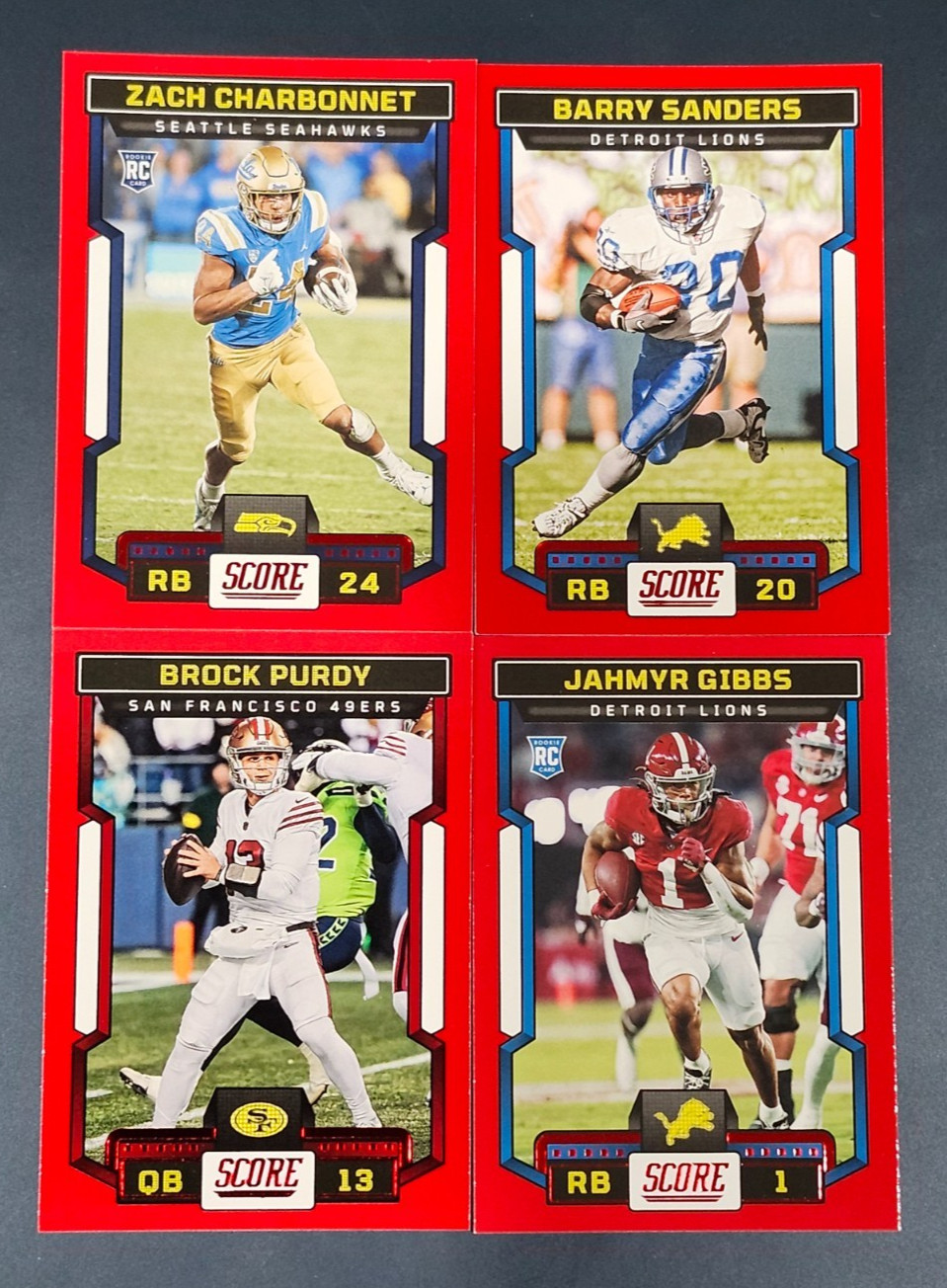 2023 Score Football RED Parallels with Rookies You Pick - 2 Card Minimum