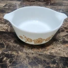 Vintage Pyrex 472, Butterfly Gold White Casserole Dish/Bowl, 1 1/2 Pints, No Lid
