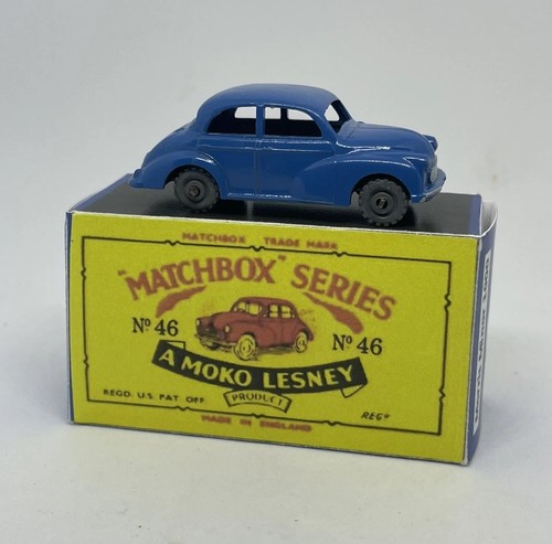 Matchbox Lesney Phantom 46 Custom Morris Minor In Rare Blue Nice Repro Box. - Picture 4 of 6