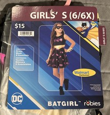 Rubies Dc Batgirl Dress Costume Girls Size Small 6/6X Halloween New