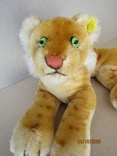 León joven Steiff 25 cm de largo KF años 50 ¡raro!