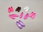 Lot of 7 Vintage Pairs Doll FlatShoes Barbie Size Fashion Doll Accessories