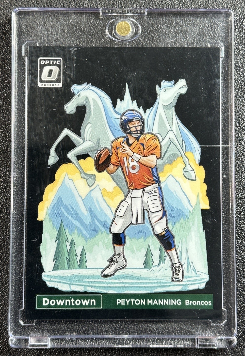 PEYTON MANNING 2023 PANINI DONRUSS OPTIC #D-9 DOWNTOWN! SSP BLACK PANDORA 7/25