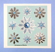 Snowflakes On Blue Mini Sticker Sheet
