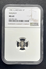 1981 Great Britain MAUNDY 1p One Penny. Elizabeth II: NGC MS69