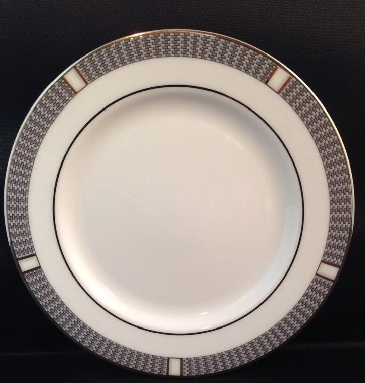 Lenox Silver Sophisticate Salad Plate NEW Fine Bone China White Silver