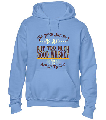 ZU VIEL ALLES IST SCHLECHT KAPUZENPULLOVER LUSTIG GEDRUCKT SLOGAN WITZ ZITAT TOP
