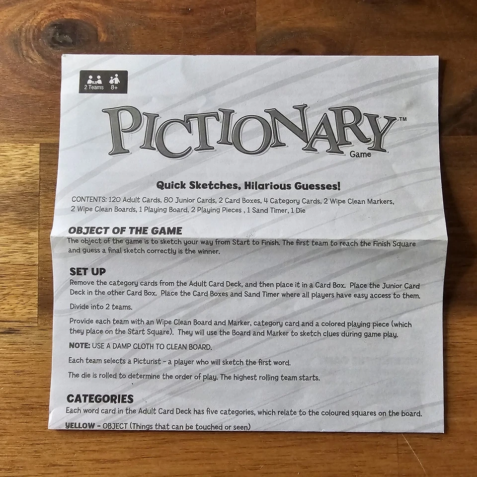 PICTIONARY Board Game w/Pop Culture Catagory Mattel 2016 - Image 3 of 4