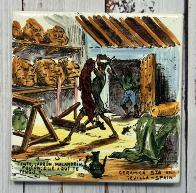Ceramic Tile Trivet Ceramica Sevilla Spain Tente Ladron Malandrin