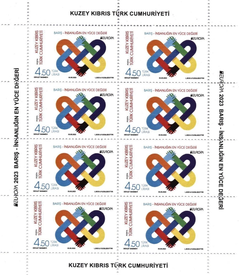 2023 - EUROPA (PAZ - EL VALOR MÁS ALTO DE LA HUMANIDAD) - CHIPRE TURCO - HOJA UMM Foto 2 de 4