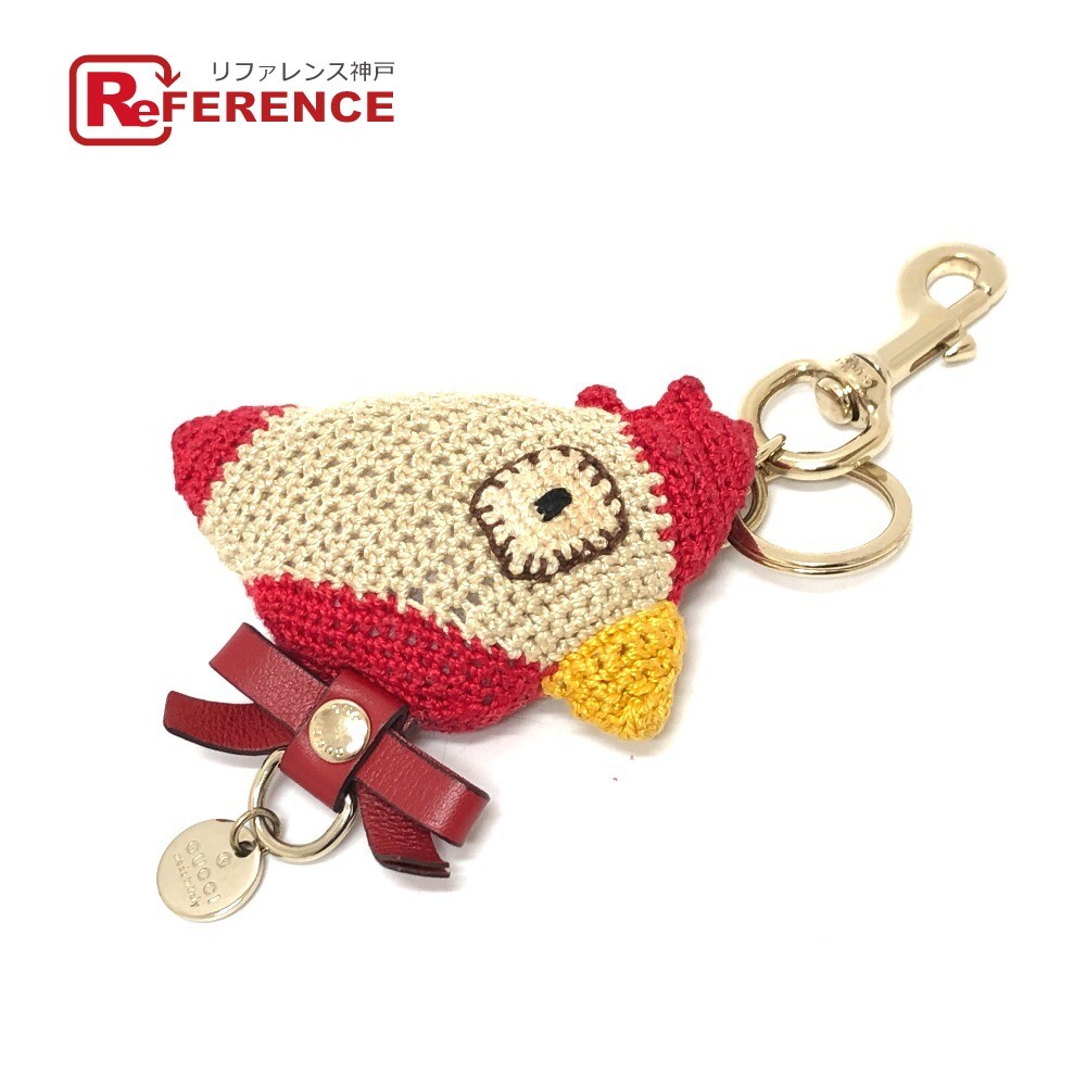 [Japan Used Bag] Gucci Chicken Keychain Bag Charm Knit Ladies Beige Used