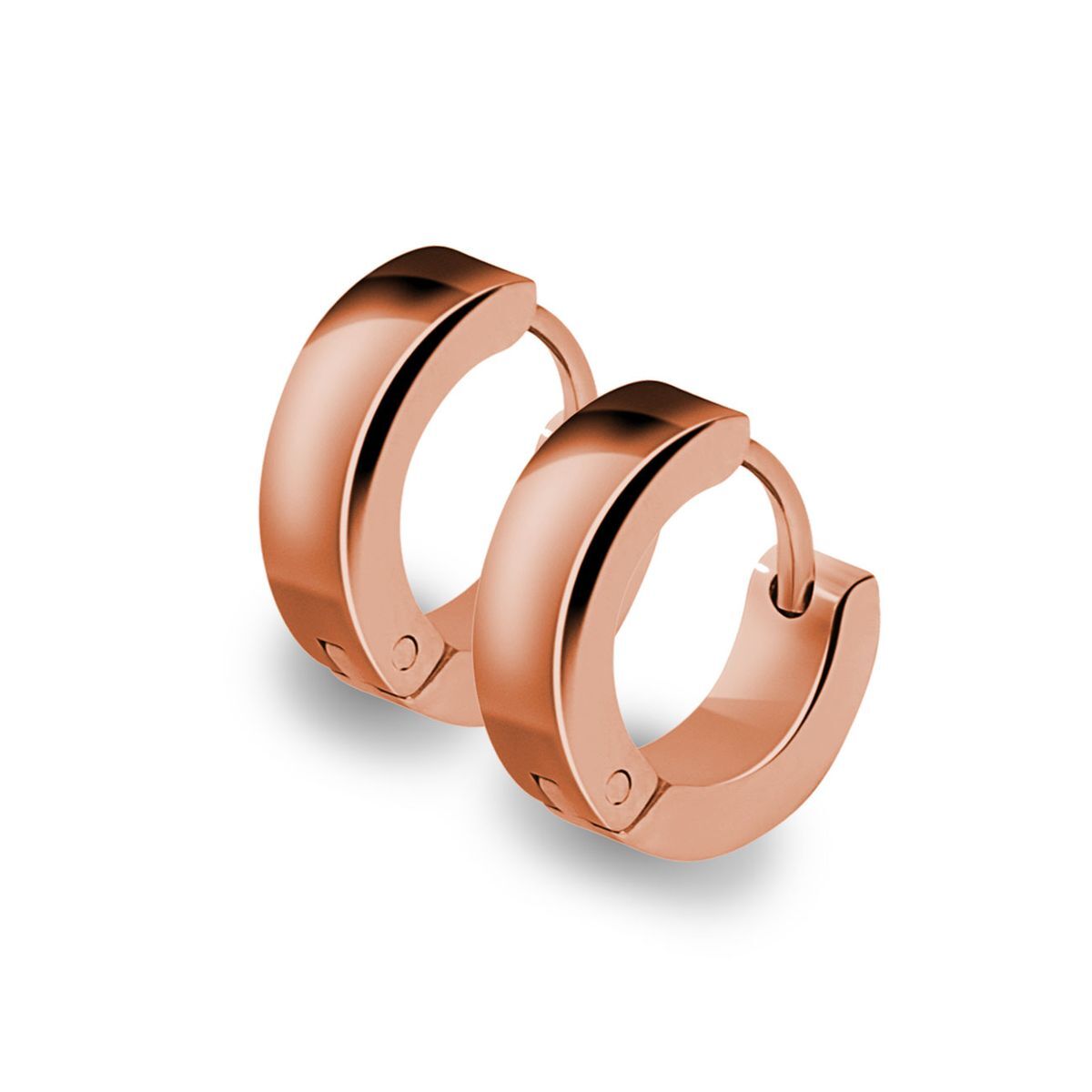 1 Par Pendientes Aro Del Acero Inoxidable Oro Rosa Plegable Creoles Aros Huggie