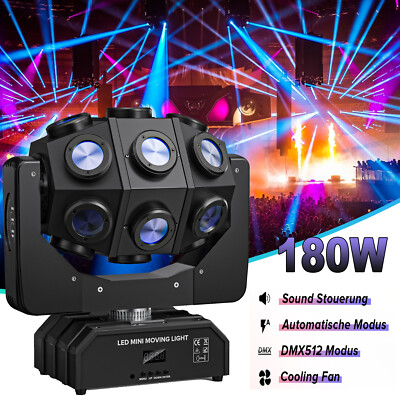 180W RGBW Stahl Beam Moving Head LED Bühnenlicht DMX Lichteffekt DJ Halloween DE