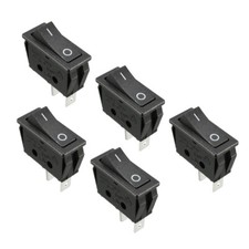 5 Pcs AC 250V/16A 125V/16A Snap In Boat Rocker Switches SPST On/Off Black