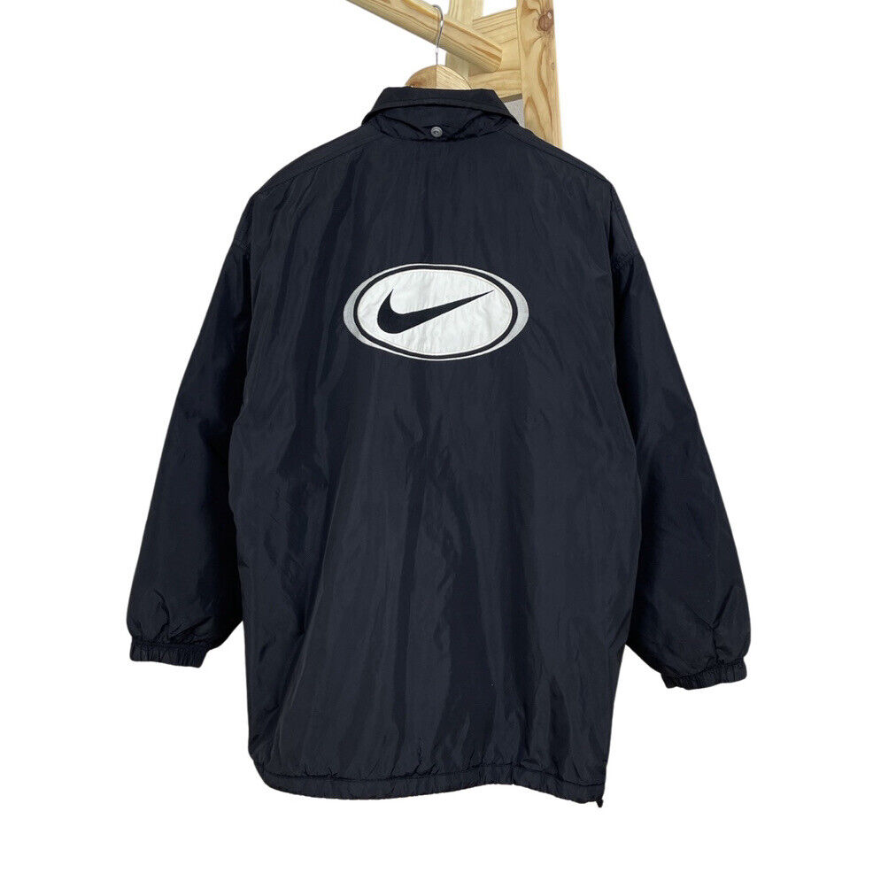 Vintage 90s NIKE Windbreaker Jacket Big Swoosh Black Nylon Vintage 90s NIKE Windbreaker Jacket Big Swoosh Black Nylon