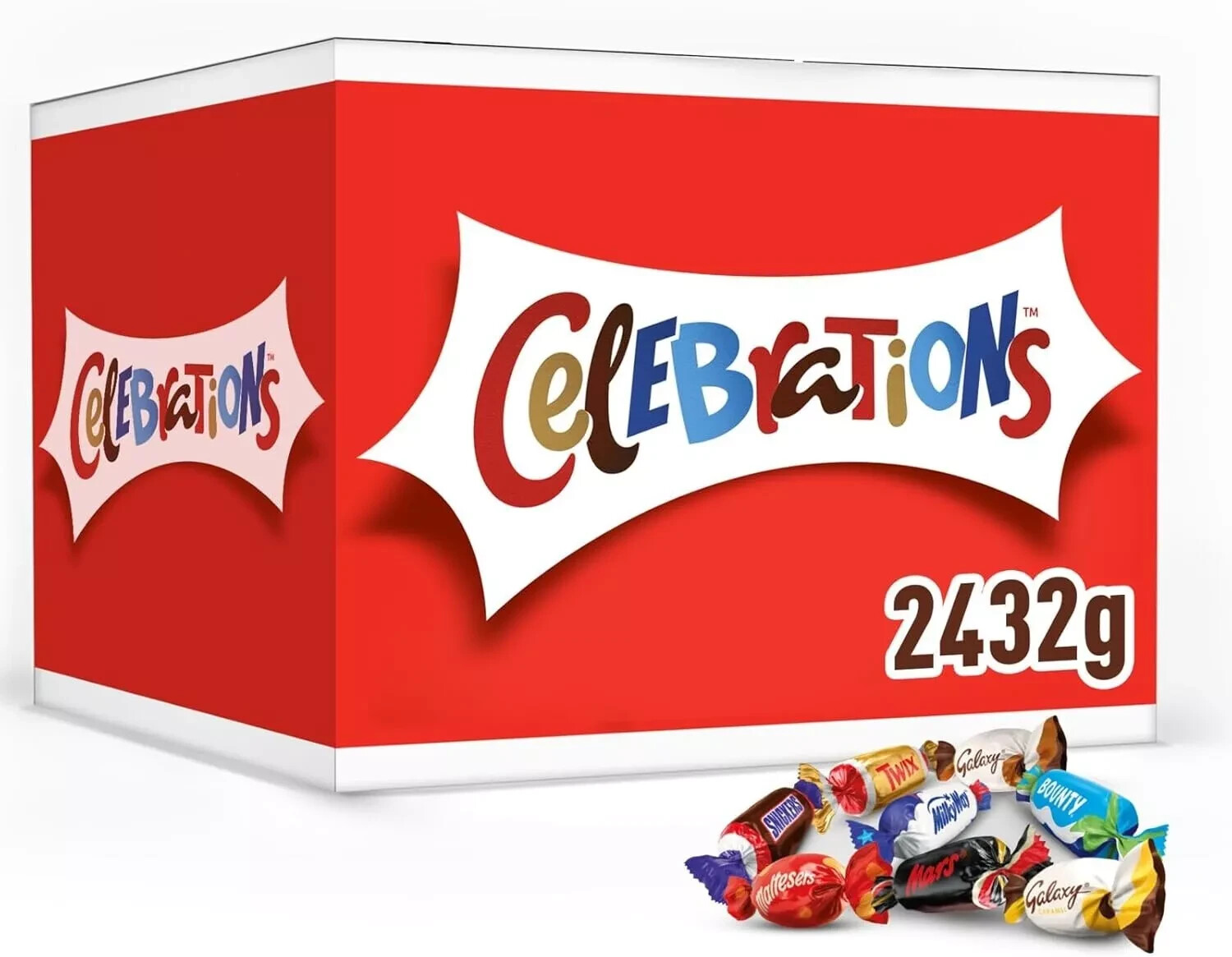 Caja a granel regalo chocolates con leche celebraciones (malteses, galaxia y más), 2,4 kg