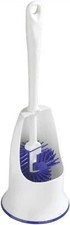 Maximex Silicone Toilet Brush with Holder. Self-Cleaning, White Silicone Toilet