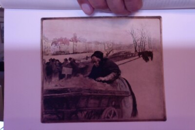 1902 orig. lithograph UPON THE QUAY Paris EDGAR CHAHINE + Text The Studio