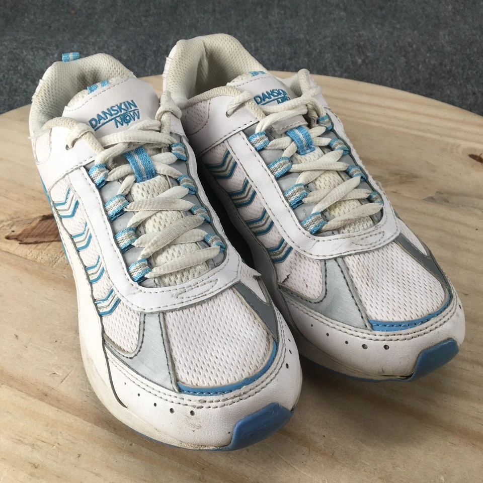 Zapatos Danskin Now para mujer 8 W Joanie deportivos bajos de malla blanca con cordones Foto 3 de 4