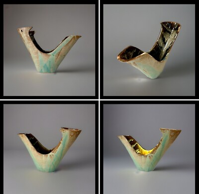 Große MCM Statement Zoomorphe abstrakte Studiokeramik Kunst Vase Skulptur