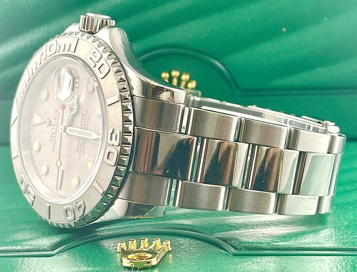 Rolex 40mm Yacht-Master Oyster Perpetual Date Platinum Dial Ref 